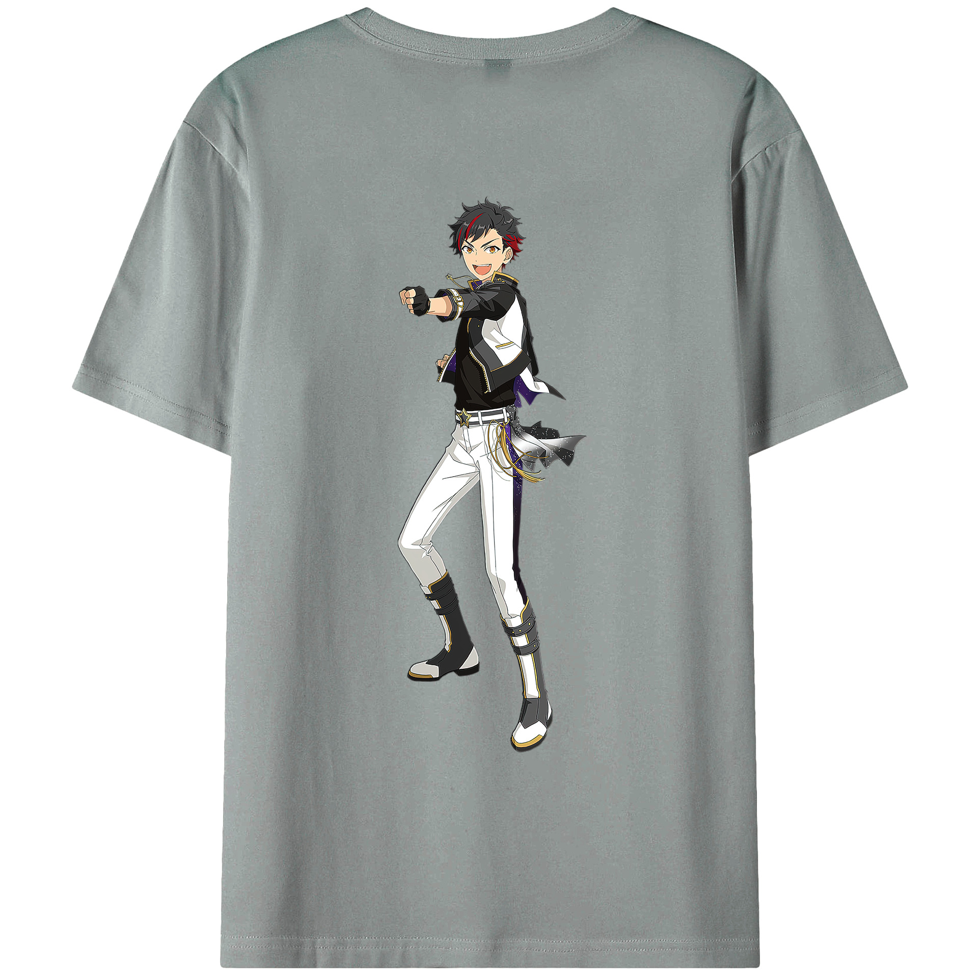 （画像用） あんさんぶるスターズ! Ensemble Stars 綿100％ メンズ半袖Tシャツ（バックプリント） 通気性